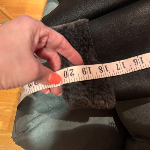 OPIFIX VTG Aviator Black Leather Shearling Lined Riri Zip Jacket Italy 40/Medium - Picture 13 of 14